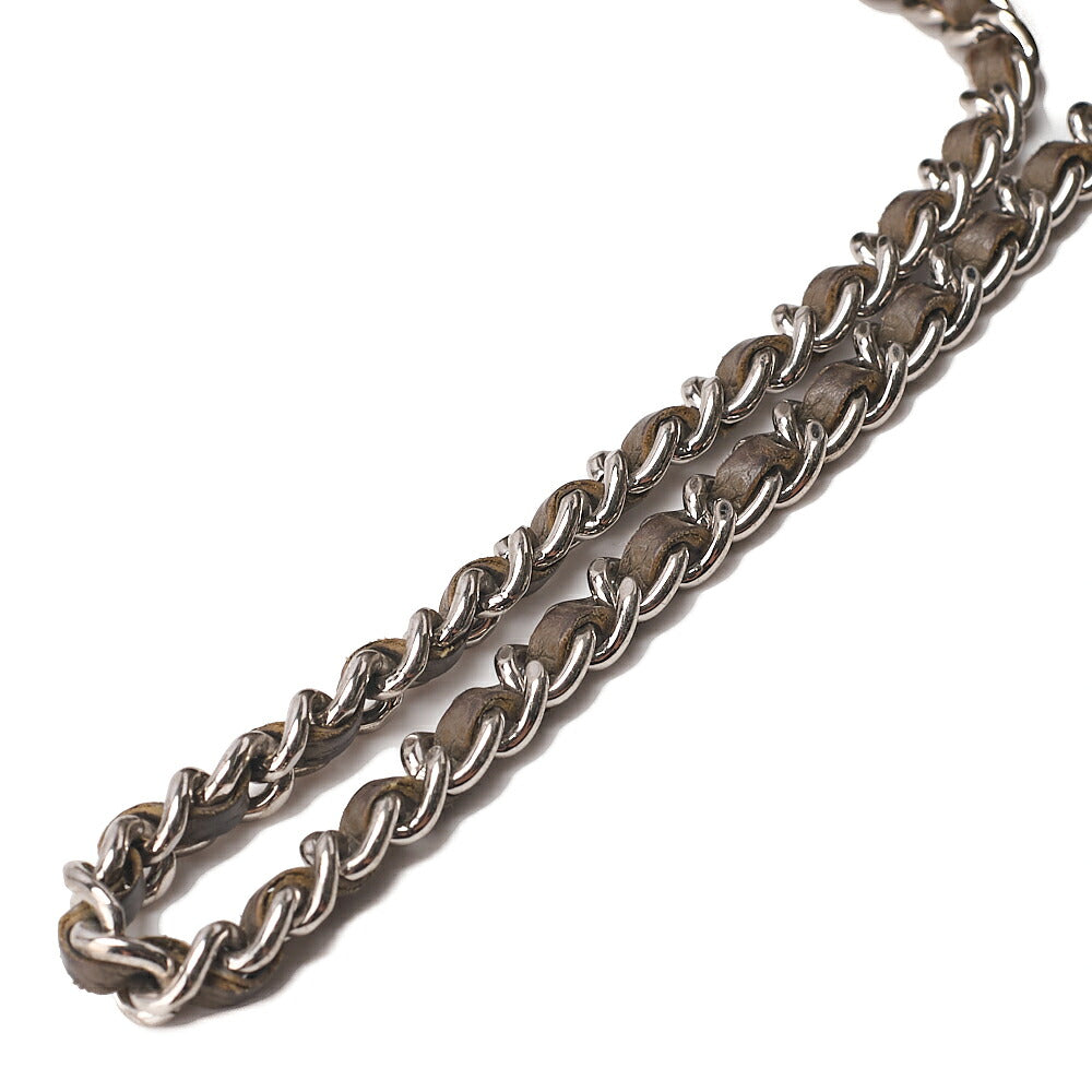 CHANEL Caviar Skin Matelasse Single Flap Chain Shoulder Green Silver-Tone Hardware, Pre-Owned