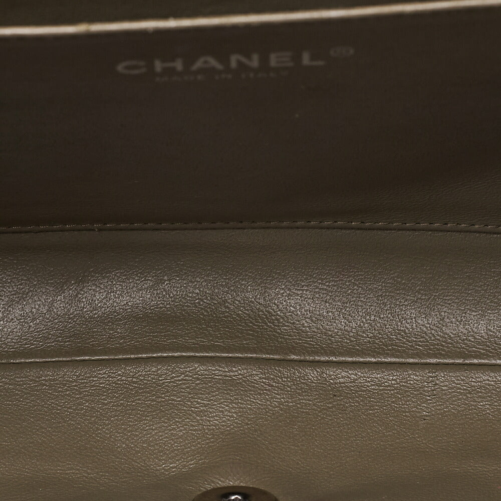 CHANEL Caviar Skin Matelasse Single Flap Chain Shoulder Green Silver-Tone Hardware, Pre-Owned