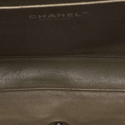 CHANEL Caviar Skin Matelasse Single Flap Chain Shoulder Green Silver-Tone Hardware, Pre-Owned