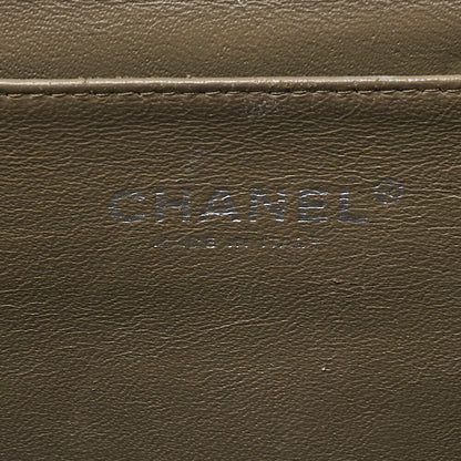 CHANEL Caviar Skin Matelasse Single Flap Chain Shoulder Green Silver-Tone Hardware, Pre-Owned