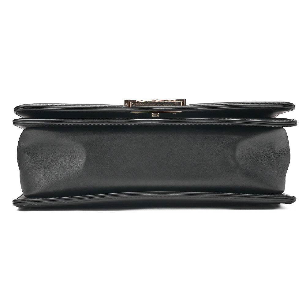 CHANEL Boy Chanel 25 Lambskin Chain Shoulder Bicolor Gold x Black Gold-Tone Hardware, Pre-Owned