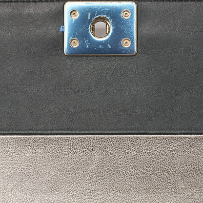 CHANEL Boy Chanel 25 Lambskin Chain Shoulder Bicolor Gold x Black Gold-Tone Hardware, Pre-Owned