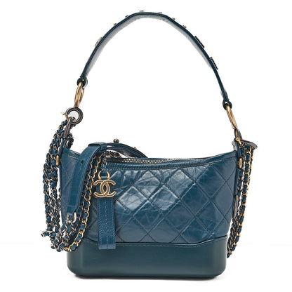 CHANEL Vintage Calf Gabrielle de Chanel 2-way Chain Shoulder Glyn Gold ｘSilver-Tone Hardware, Pre-Owned