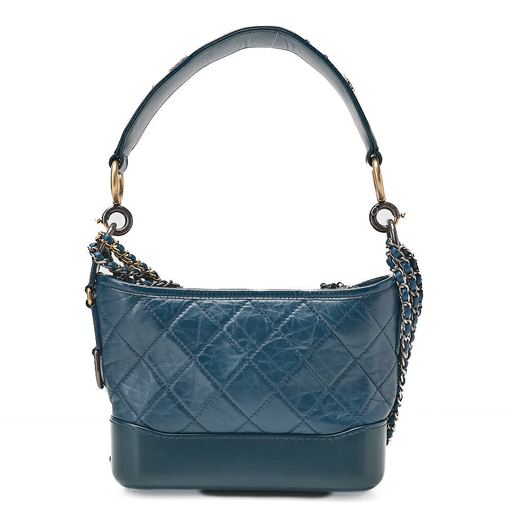 CHANEL Vintage Calf Gabrielle de Chanel 2-way Chain Shoulder Glyn Gold ｘSilver-Tone Hardware, Pre-Owned