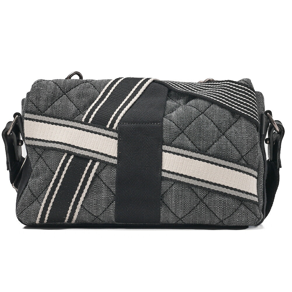 CHANEL Denim x Canvas x Lamb Airline 2-Way Shoulder Bag Black x Gray Silver-Tone Hardware, Pre-Owned