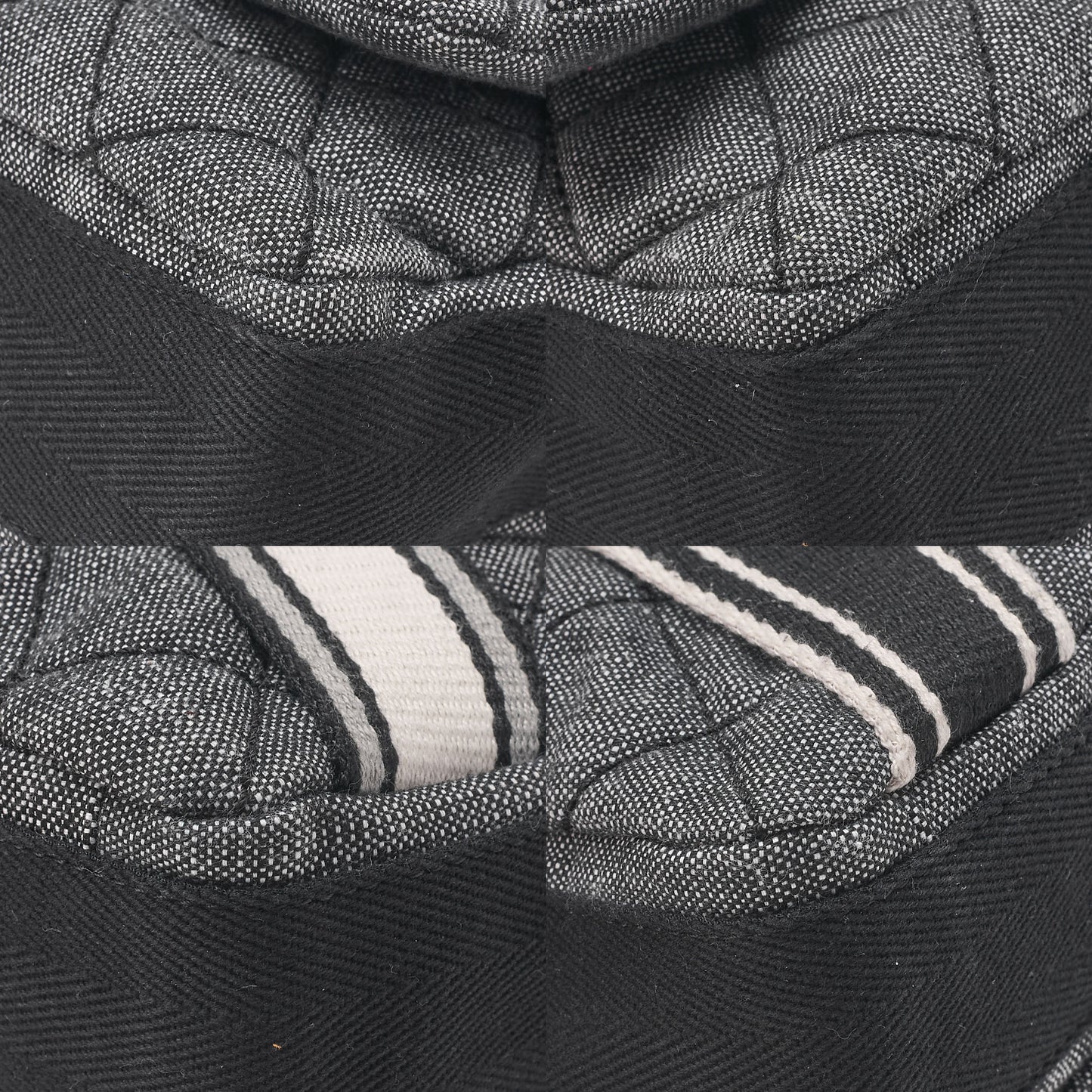 CHANEL Denim x Canvas x Lamb Airline 2-Way Shoulder Bag Black x Gray Silver-Tone Hardware, Pre-Owned