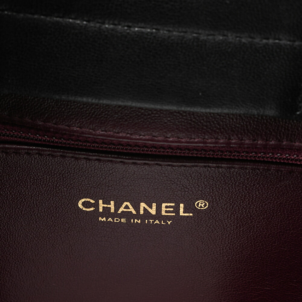 CHANEL Chain Shoulder Matelasse Bicolole Calfskin Black Gold-Tone Hardware, Pre-Owned