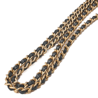 CHANEL Mini Matelasse Chain Shoulder Bag Faux Pearl Lambskin Black Gold-Tone Hardware, Pre-Owned