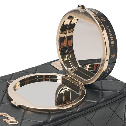 CHANEL Chain Shoulder Bag Matelasse Camera Bag Lambskin Black Gold-Tone Hardware, Pre-Owned