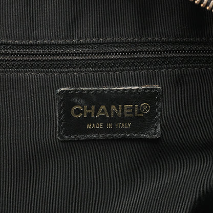 CHANEL Chain Tote PPT Matelasse Coco Mark Caviar Skin Black Gold-Tone Hardware, Pre-Owned