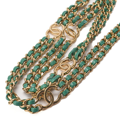CHANEL Chanel Caviar Skin Turn Lock Single Flap Luxury Line Chain Shoulder Green Gold-Tone Hardware, Pre-Owned