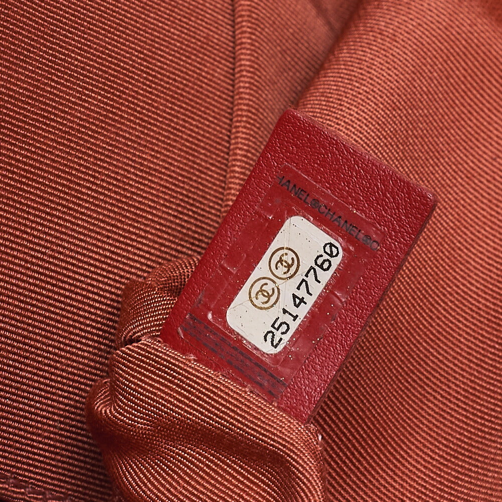 CHANEL Lambskin Matelasse Single Flap Chain Shoulder Pink Orange ｘ Bordeaux Gold-Tone Hardware, Pre-Owned