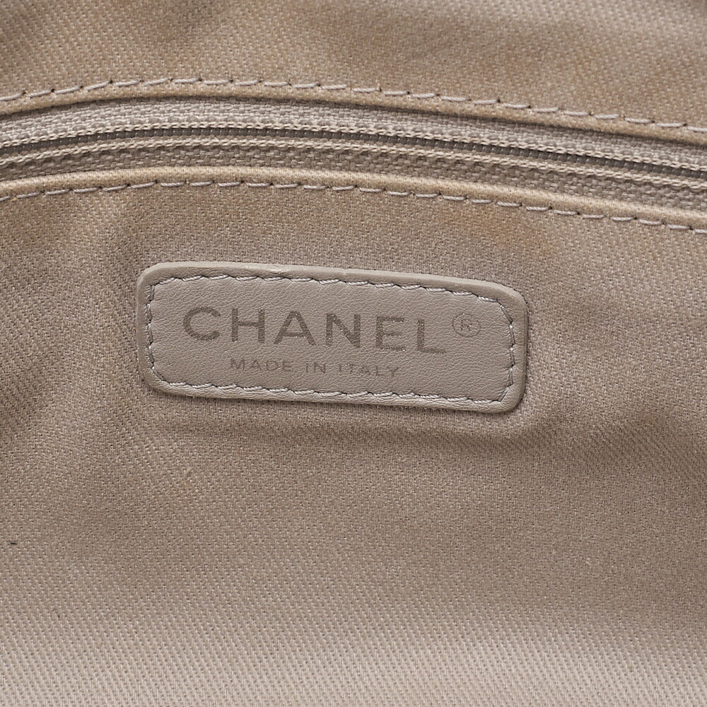 CHANEL Caviar Skin Deka Ma Lass? 30cm Single Flap Chain Shoulder Bag Black Silver-Tone Hardware, Pre-Owned