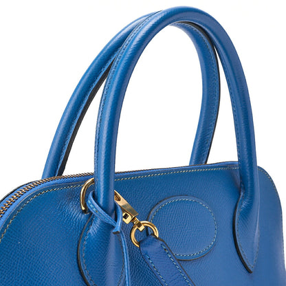 HERMES Herm?s Bolide 31 Handbag Shoulder Bag Cuchebel Blue Gold-Tone Hardware, Pre-Owned