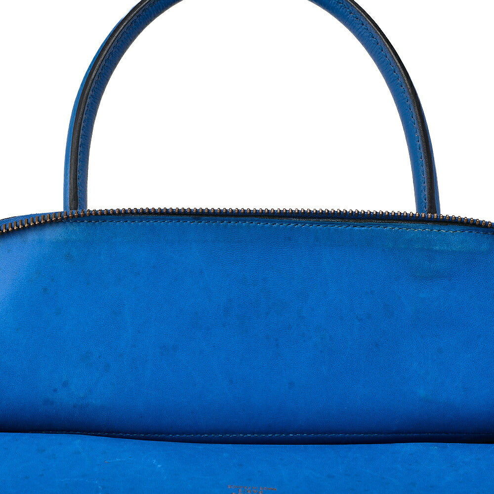 HERMES Herm?s Bolide 31 Handbag Shoulder Bag Cuchebel Blue Gold-Tone Hardware, Pre-Owned