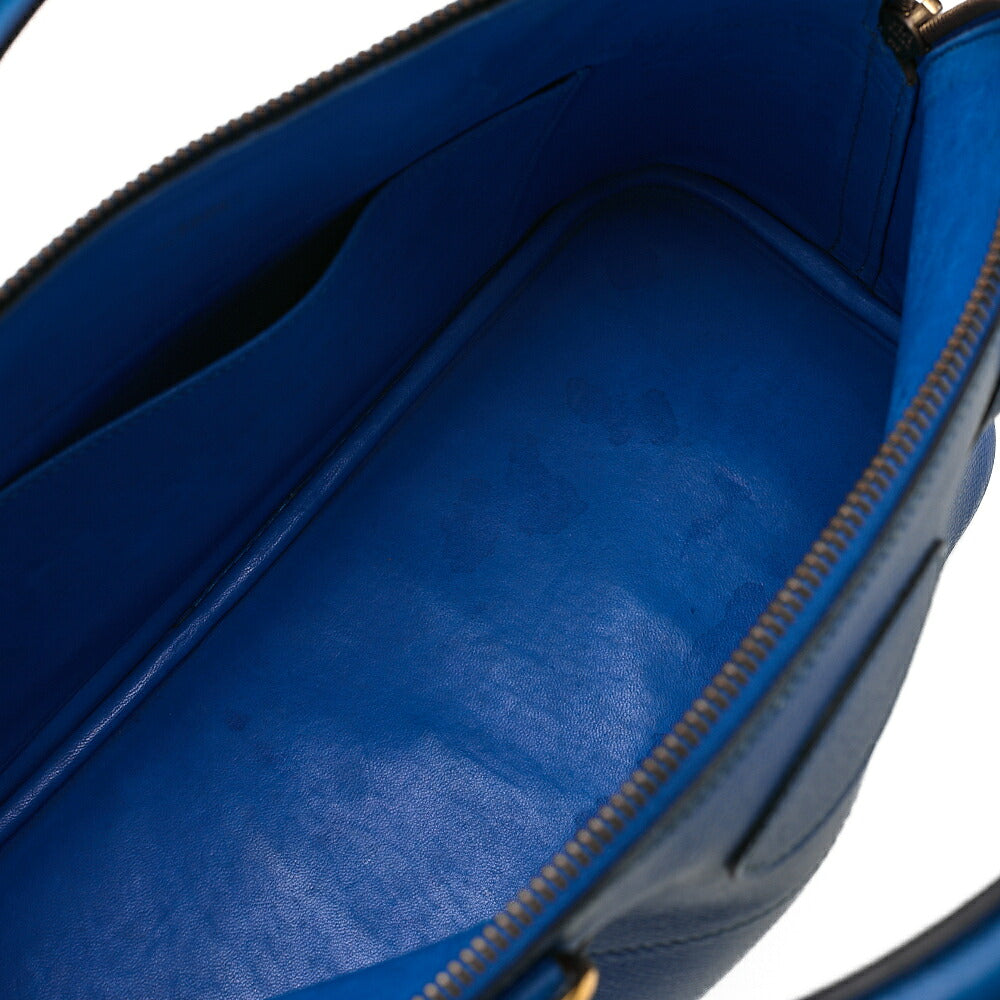 HERMES Herm?s Bolide 31 Handbag Shoulder Bag Cuchebel Blue Gold-Tone Hardware, Pre-Owned