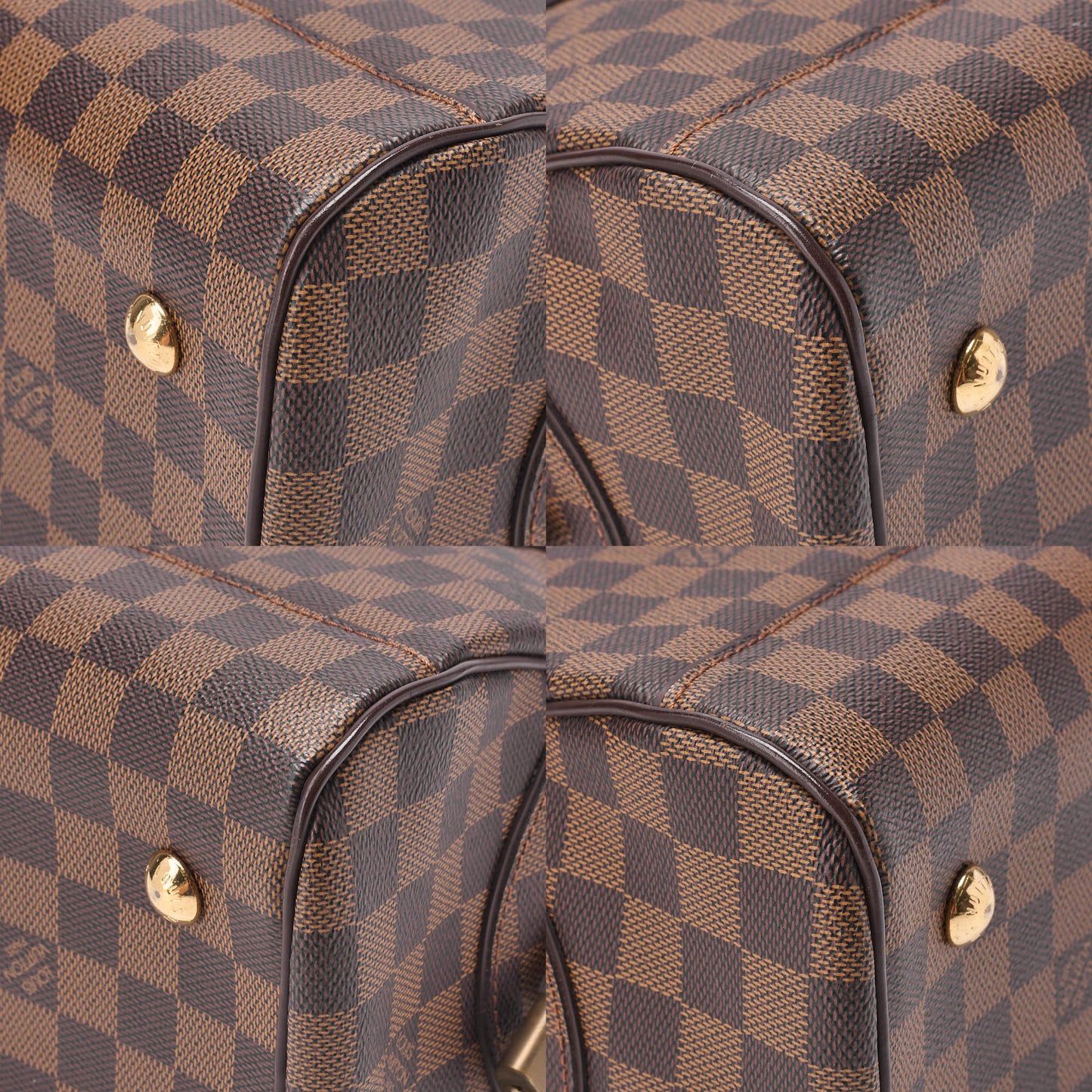 LOUIS VUITTON Louis Vuitton Damier Duomo Handbag N60008 Brown Gold-Tone Hardware, Pre-Owned