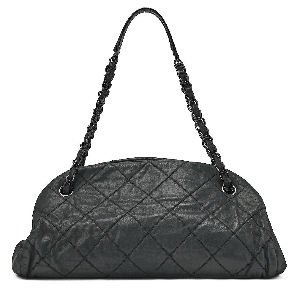 CHANEL Sparkle Leather Mademoiselle Coco Charm Boring Bag Black Black-Tone Hardware, Pre-Owned