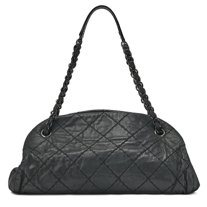 CHANEL Sparkle Leather Mademoiselle Coco Charm Boring Bag Black Black-Tone Hardware, Pre-Owned