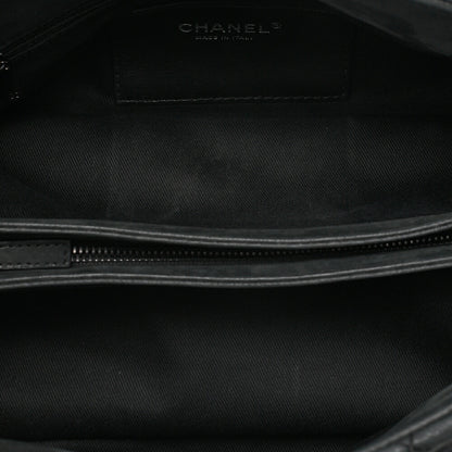 CHANEL Sparkle Leather Mademoiselle Coco Charm Boring Bag Black Black-Tone Hardware, Pre-Owned