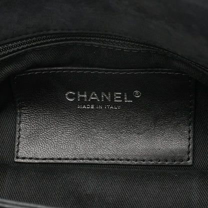 CHANEL Sparkle Leather Mademoiselle Coco Charm Boring Bag Black Black-Tone Hardware, Pre-Owned