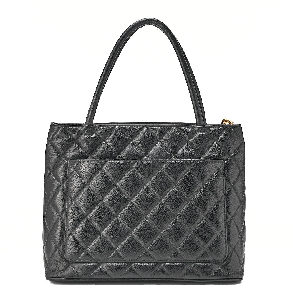 CHANEL Chanel Matelasse Reissue Tote Caviar Skin Black Gold-Tone Hardware, Pre-Owned