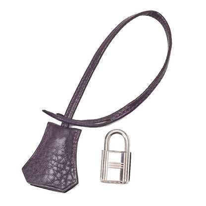 HERMES Herm?s Birkin 35 Handbag Taurillon Clemence Cassis Purple Silver-Tone Hardware, Pre-Owned