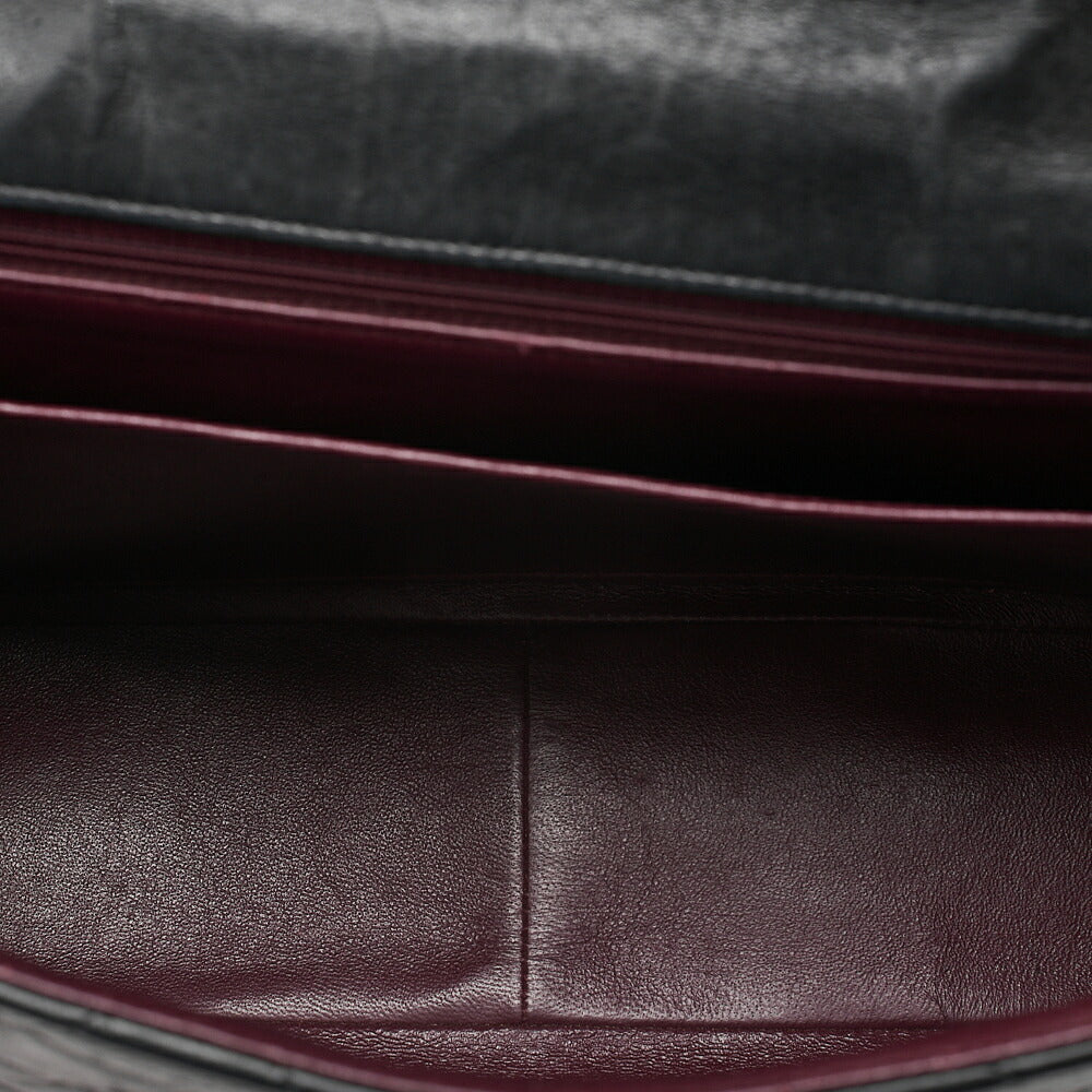 CHANEL Deka Matelasse 30 Chain Shoulder Bag Single Flap Lambskin Black Gold-Tone Hardware, Pre-Owned