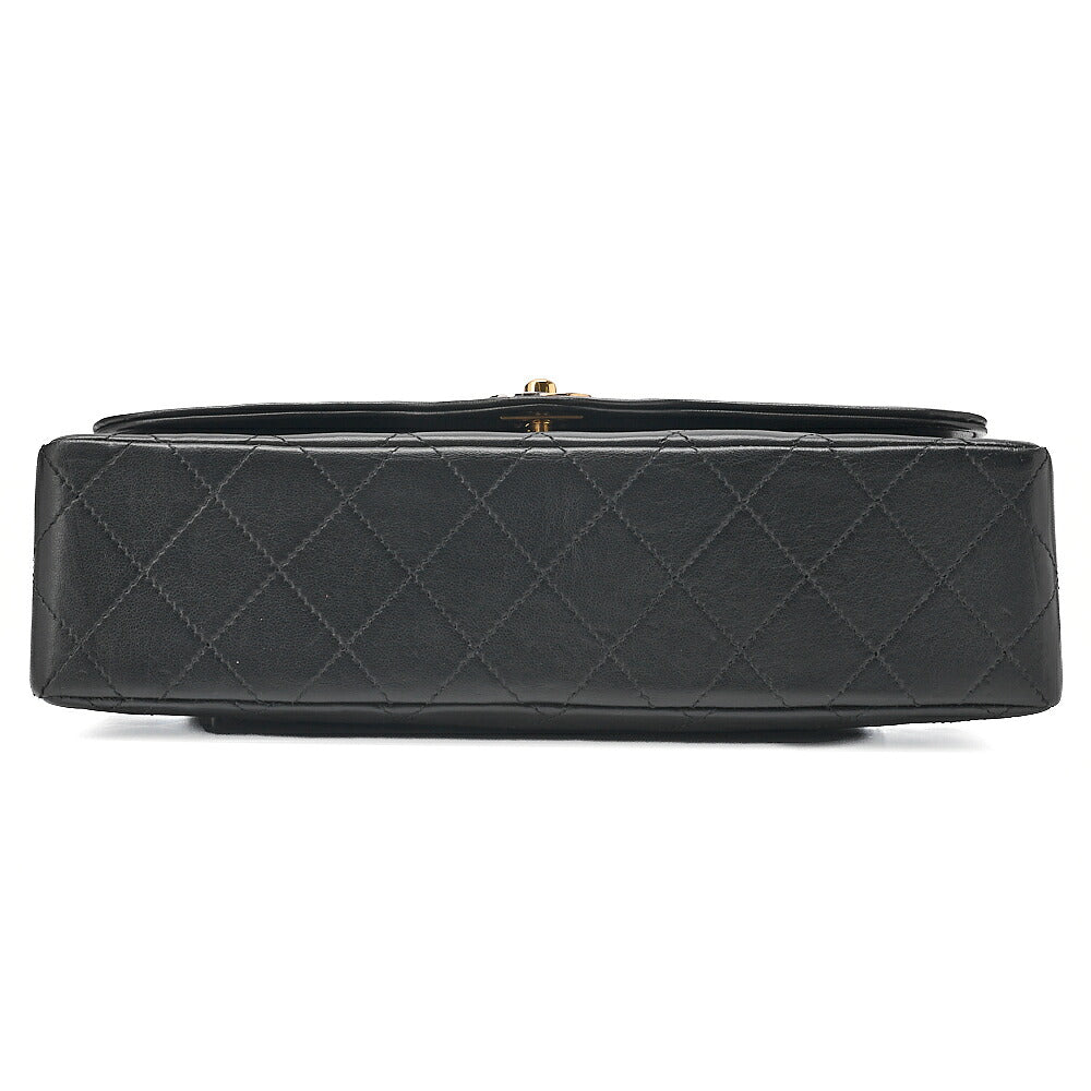CHANEL Lambskin Matelasse 26cm Paris Limited Double Flap Shoulder Bag Black Gold-Tone Hardware, Pre-Owned