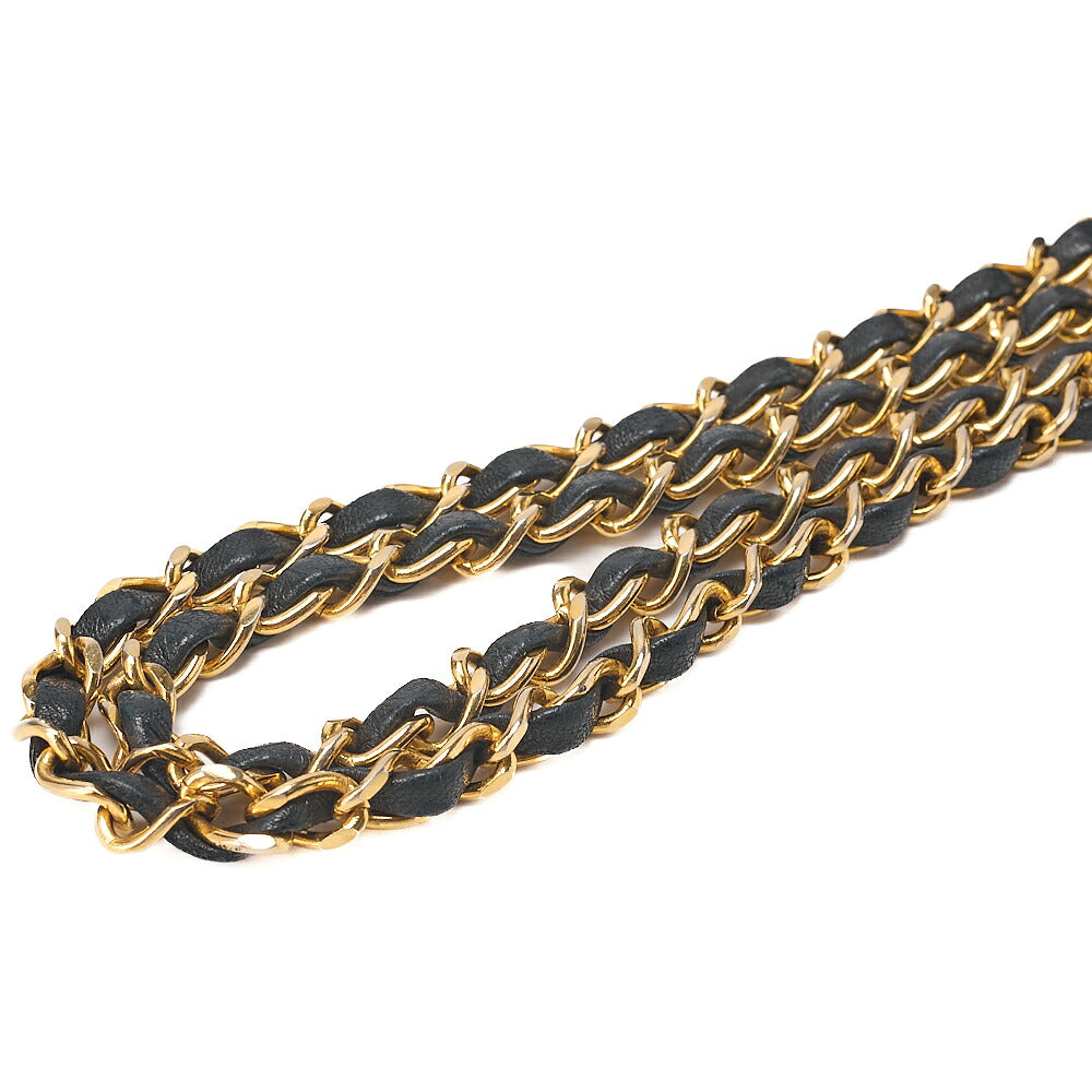 CHANEL Lambskin Matelasse Full Flap Turn Lock Chain Shoulder Black Gold-Tone Hardware, Pre-Owned