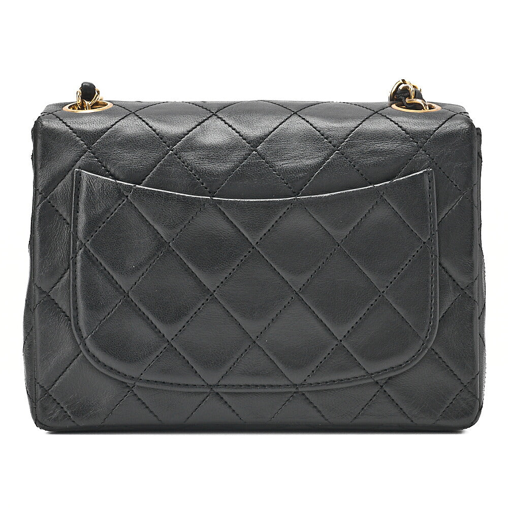 CHANEL Chain Shoulder Bag Minimat Telass? 17cm Lambskin Black Gold-Tone Hardware, Pre-Owned