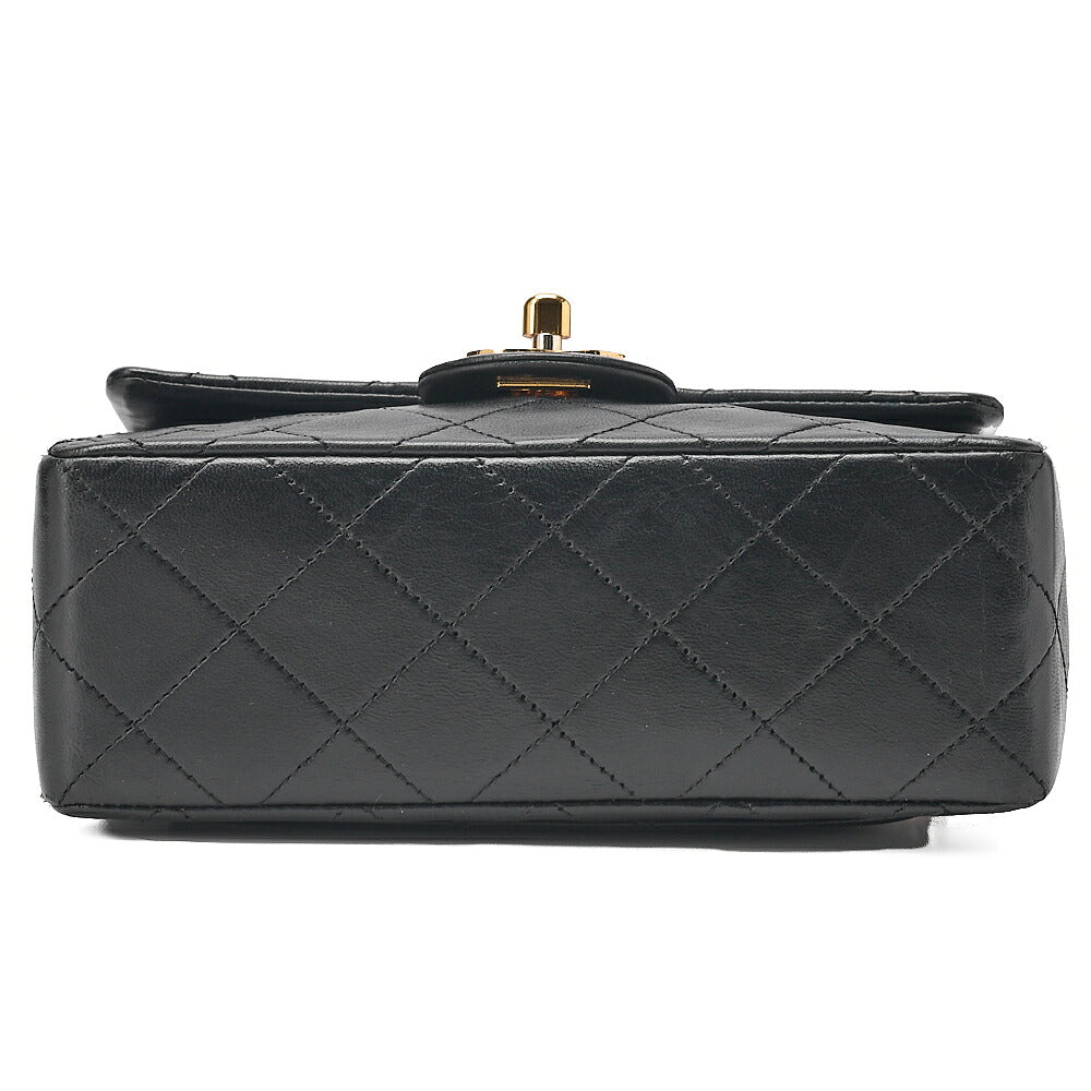 CHANEL Chain Shoulder Bag Minimat Telass? 17cm Lambskin Black Gold-Tone Hardware, Pre-Owned