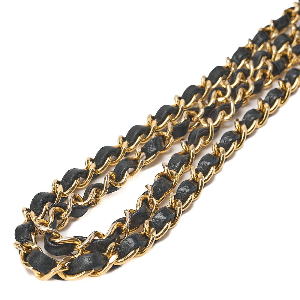 CHANEL Chain Shoulder Bag Minimat Telass? 17cm Lambskin Black Gold-Tone Hardware, Pre-Owned