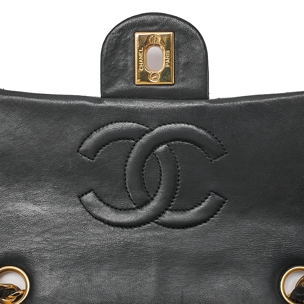 CHANEL Chain Shoulder Bag Minimat Telass? 17cm Lambskin Black Gold-Tone Hardware, Pre-Owned
