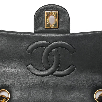 CHANEL Chain Shoulder Bag Minimat Telass? 17cm Lambskin Black Gold-Tone Hardware, Pre-Owned
