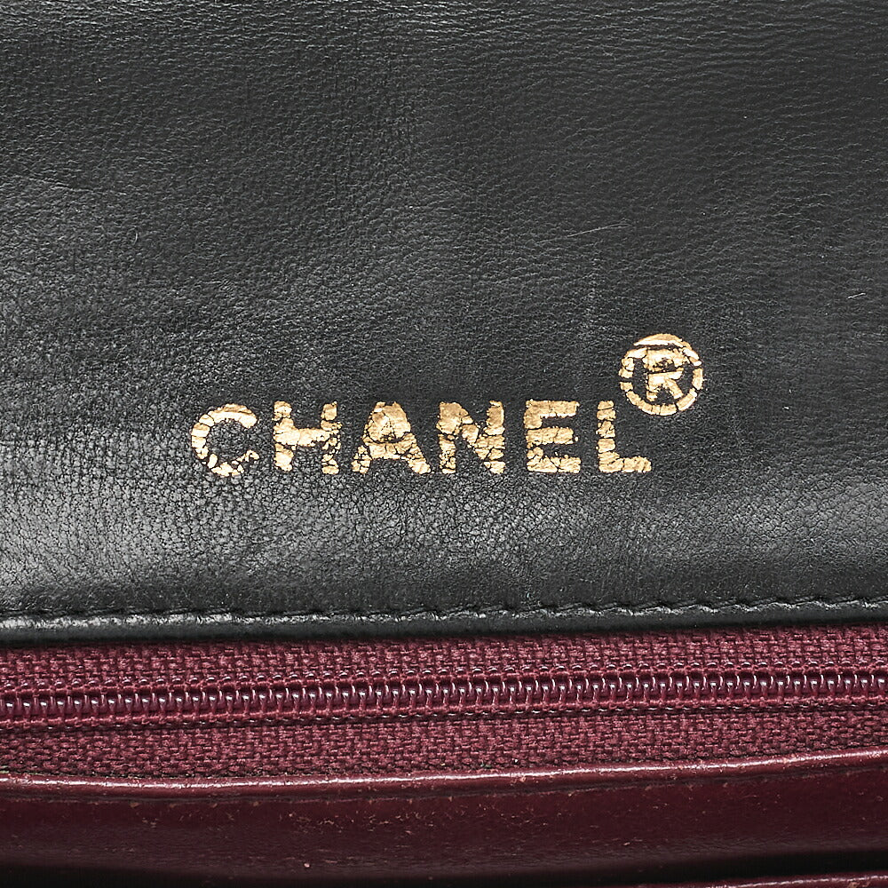 CHANEL Chain Shoulder Bag Minimat Telass? 17cm Lambskin Black Gold-Tone Hardware, Pre-Owned