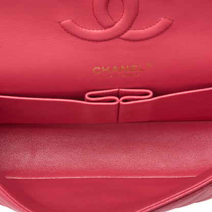CHANEL Caviar Skin Matelasse Double Flap 25cm Chain Shoulder Pink Gold-Tone Hardware, Pre-Owned