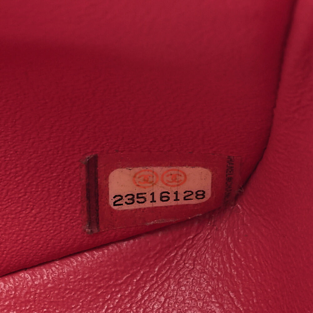 CHANEL Caviar Skin Matelasse Double Flap 25cm Chain Shoulder Pink Gold-Tone Hardware, Pre-Owned
