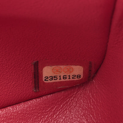 CHANEL Caviar Skin Matelasse Double Flap 25cm Chain Shoulder Pink Gold-Tone Hardware, Pre-Owned