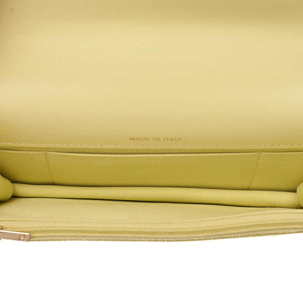 CHANEL Mini Matelasse Chain Wallet Lambskin Yellow Gold-Tone Hardware, Pre-Owned