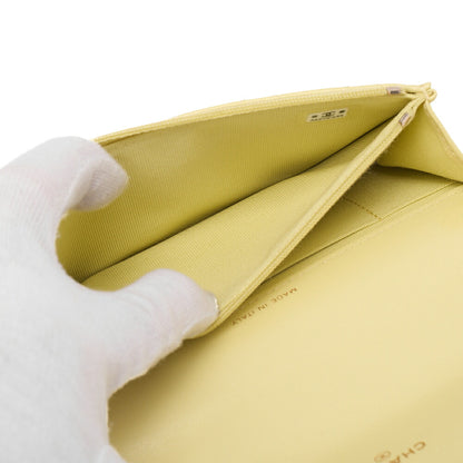 CHANEL Mini Matelasse Chain Wallet Lambskin Yellow Gold-Tone Hardware, Pre-Owned