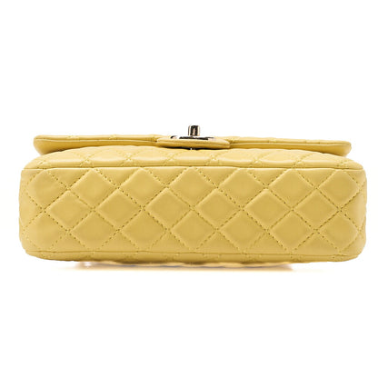 CHANEL Lambskin Matelasse 25cm Double Flap Chain Shoulder Yellow Gold-Tone Hardware, Pre-Owned