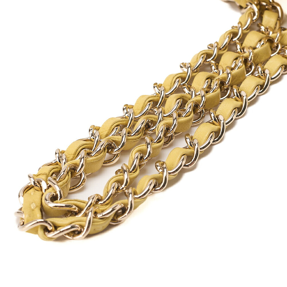 CHANEL Lambskin Matelasse 25cm Double Flap Chain Shoulder Yellow Gold-Tone Hardware, Pre-Owned