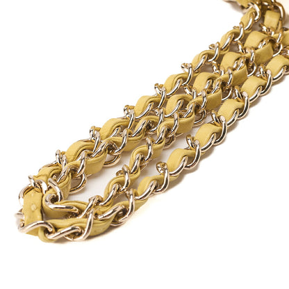 CHANEL Lambskin Matelasse 25cm Double Flap Chain Shoulder Yellow Gold-Tone Hardware, Pre-Owned