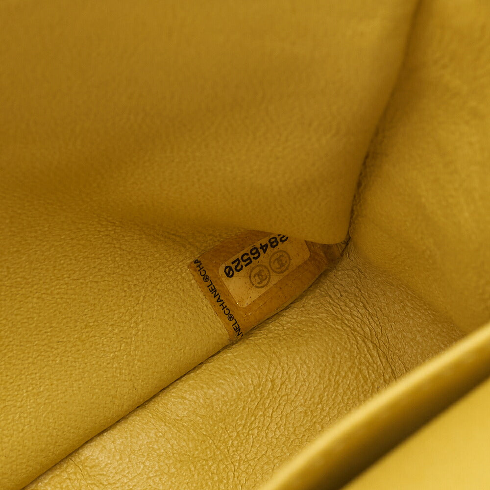 CHANEL Lambskin Matelasse 25cm Double Flap Chain Shoulder Yellow Gold-Tone Hardware, Pre-Owned