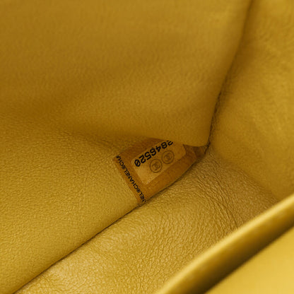 CHANEL Lambskin Matelasse 25cm Double Flap Chain Shoulder Yellow Gold-Tone Hardware, Pre-Owned