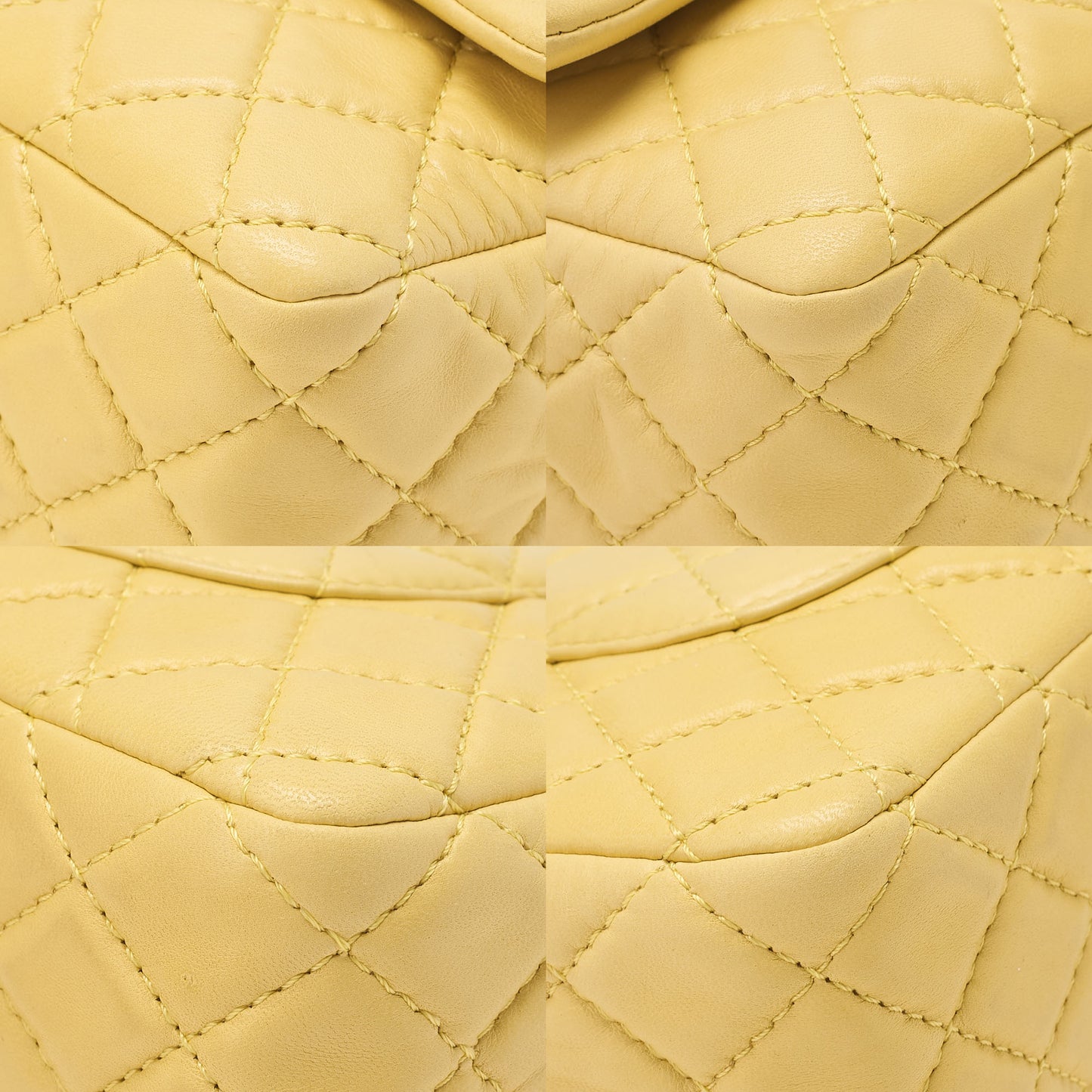 CHANEL Lambskin Matelasse 25cm Double Flap Chain Shoulder Yellow Gold-Tone Hardware, Pre-Owned