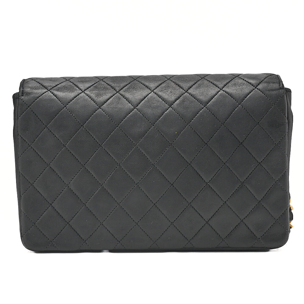 CHANEL Matelasse Circle Coco Lambskin Chain Shoulder Black Gold-Tone Hardware, Pre-Owned