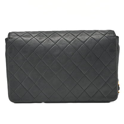 CHANEL Matelasse Circle Coco Lambskin Chain Shoulder Black Gold-Tone Hardware, Pre-Owned