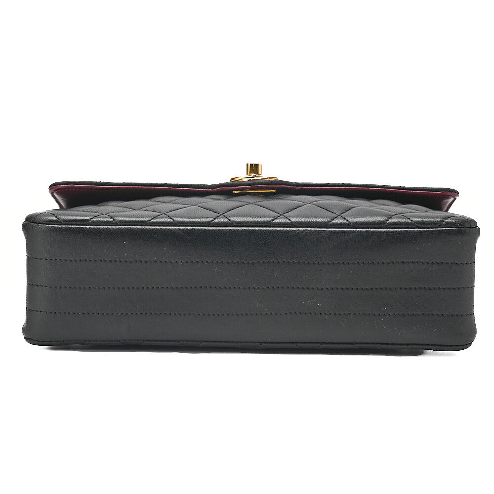 CHANEL Matelasse Circle Coco Lambskin Chain Shoulder Black Gold-Tone Hardware, Pre-Owned